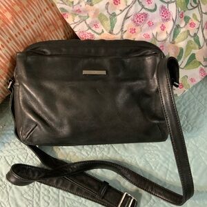 DKNY Black Leather Crossbody Bag